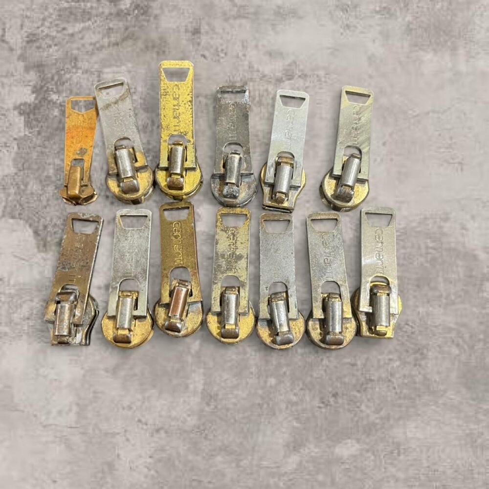 Vintage Carhartt Brass Zipper Pull Lot 13pc Repair Hardware Bulk sz us One Size